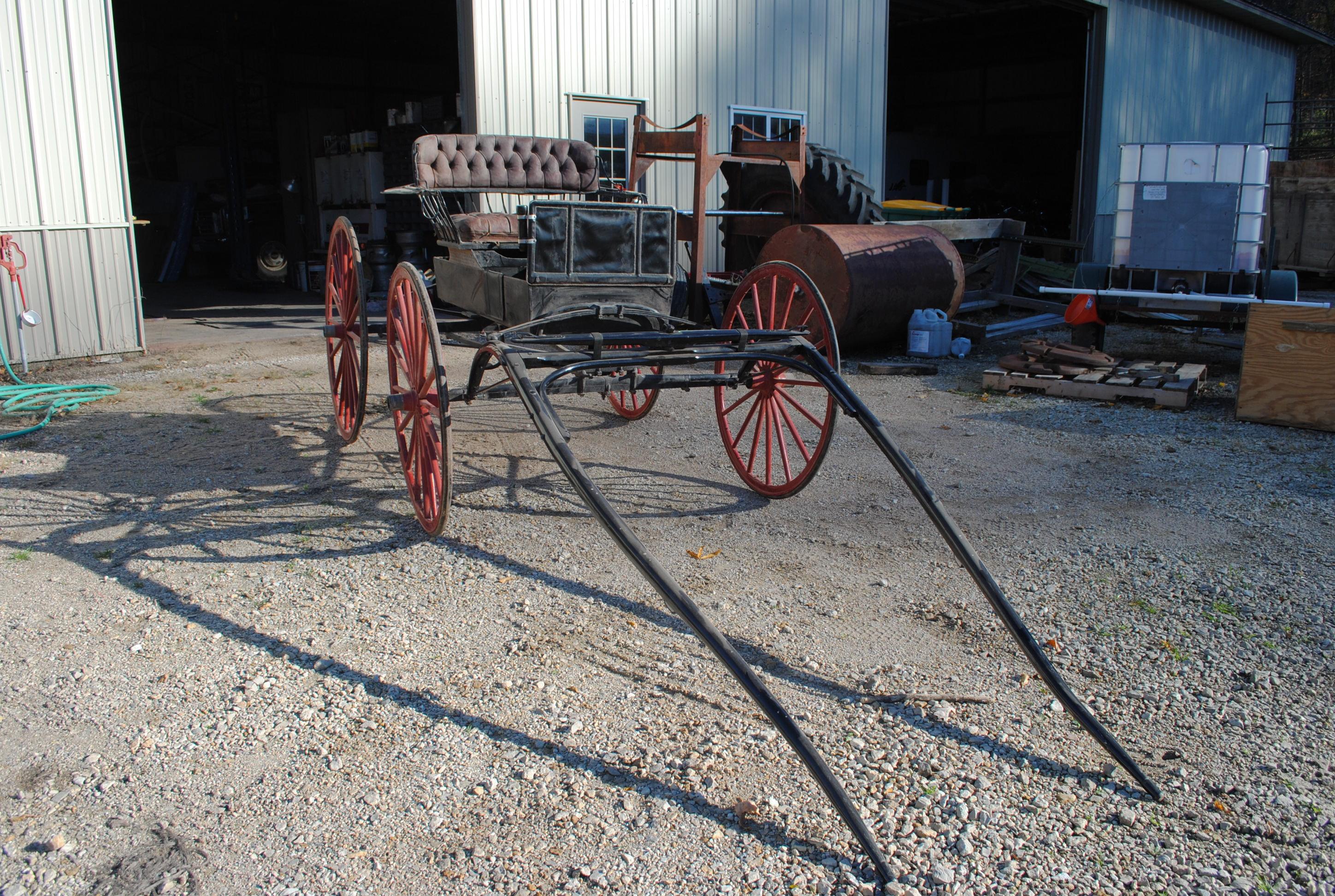 Doctor's buggy, reconditioned at one time, on rubber tires, with shafts