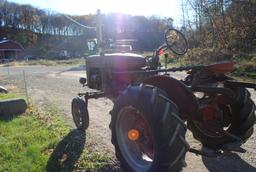 1948 Farmall Super "A" with rear pulley & buck saw, excellent tin, original tractor, 3 years ago had