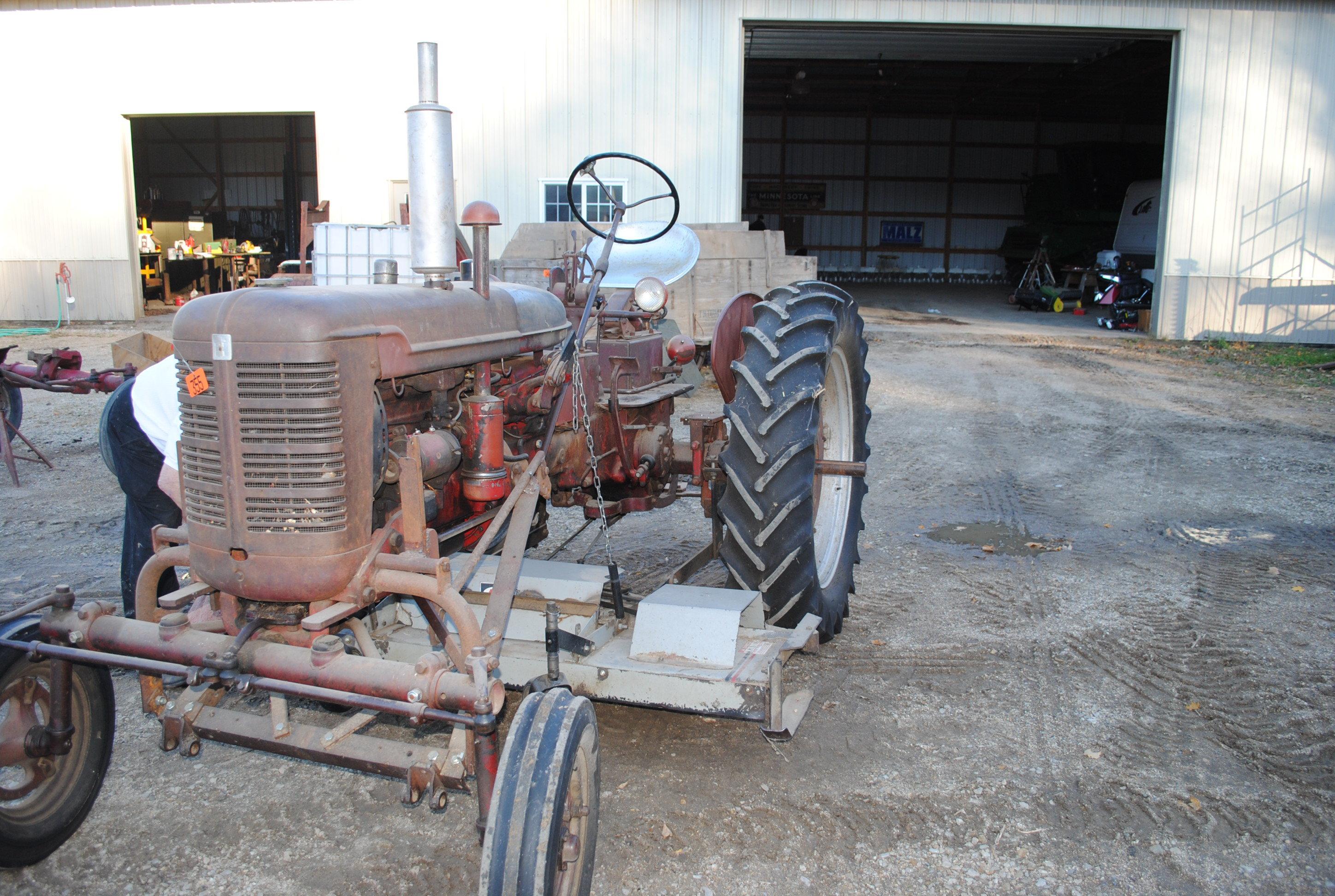 Farmall Super "C" with Artsway 72" belly mower, wide front, new rubber all around, wheel weights,