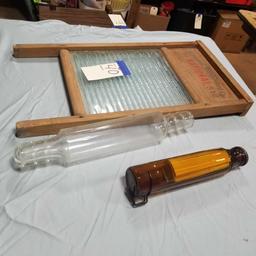 Glass Face Washboard and Rolling Pins