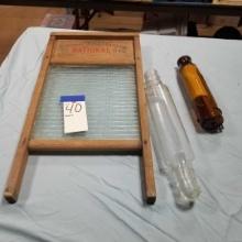 Glass Face Washboard and Rolling Pins