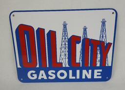 Oil City Gasoline Tin Pump Plate