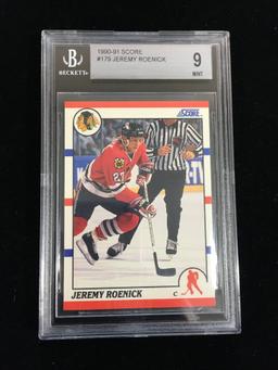 BGS Graded 1990-91 Score Jeremy Roenick Black Hawks Rookie Hockey Card - Mint 9