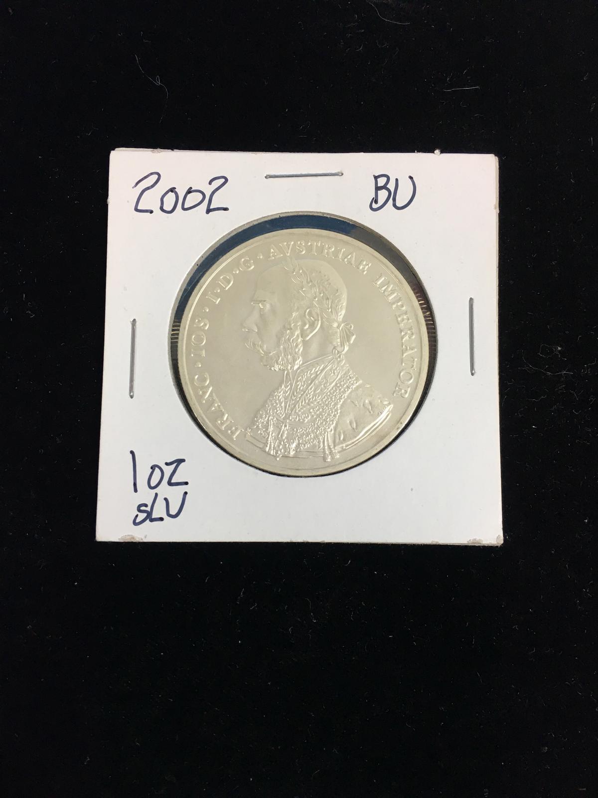 2002 BU 1 Ounce .999 Fine Silver 10 Kreuzer Bullion Coin