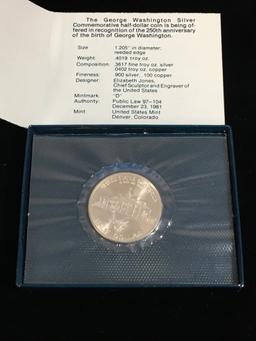 1982-D George Washington Commemorative Half Dollar - 90% Silver Coin UNC Grade