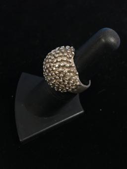 Sterling Silver Porcupine Style Statement Ring - Size 6.25