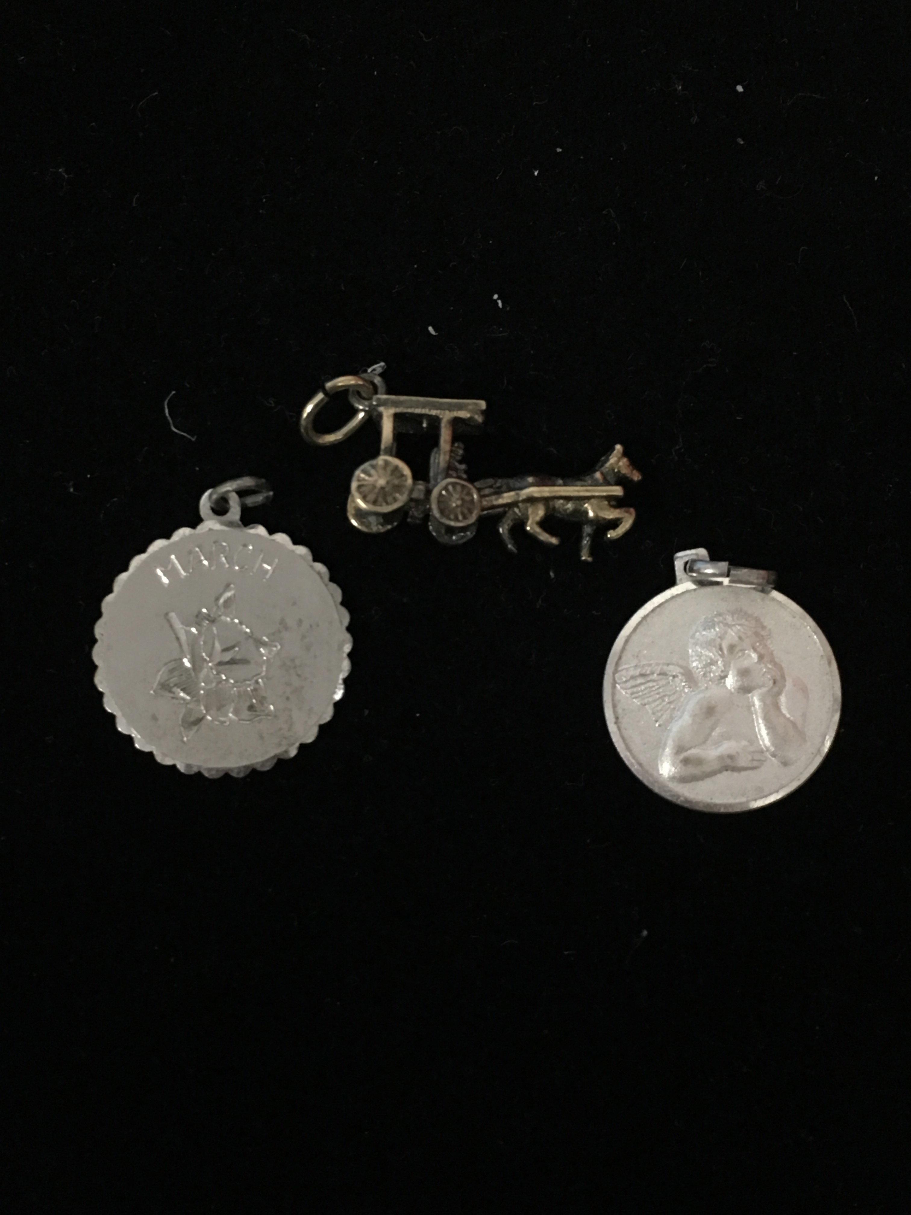 3 Sterling Silver Charm Pendants