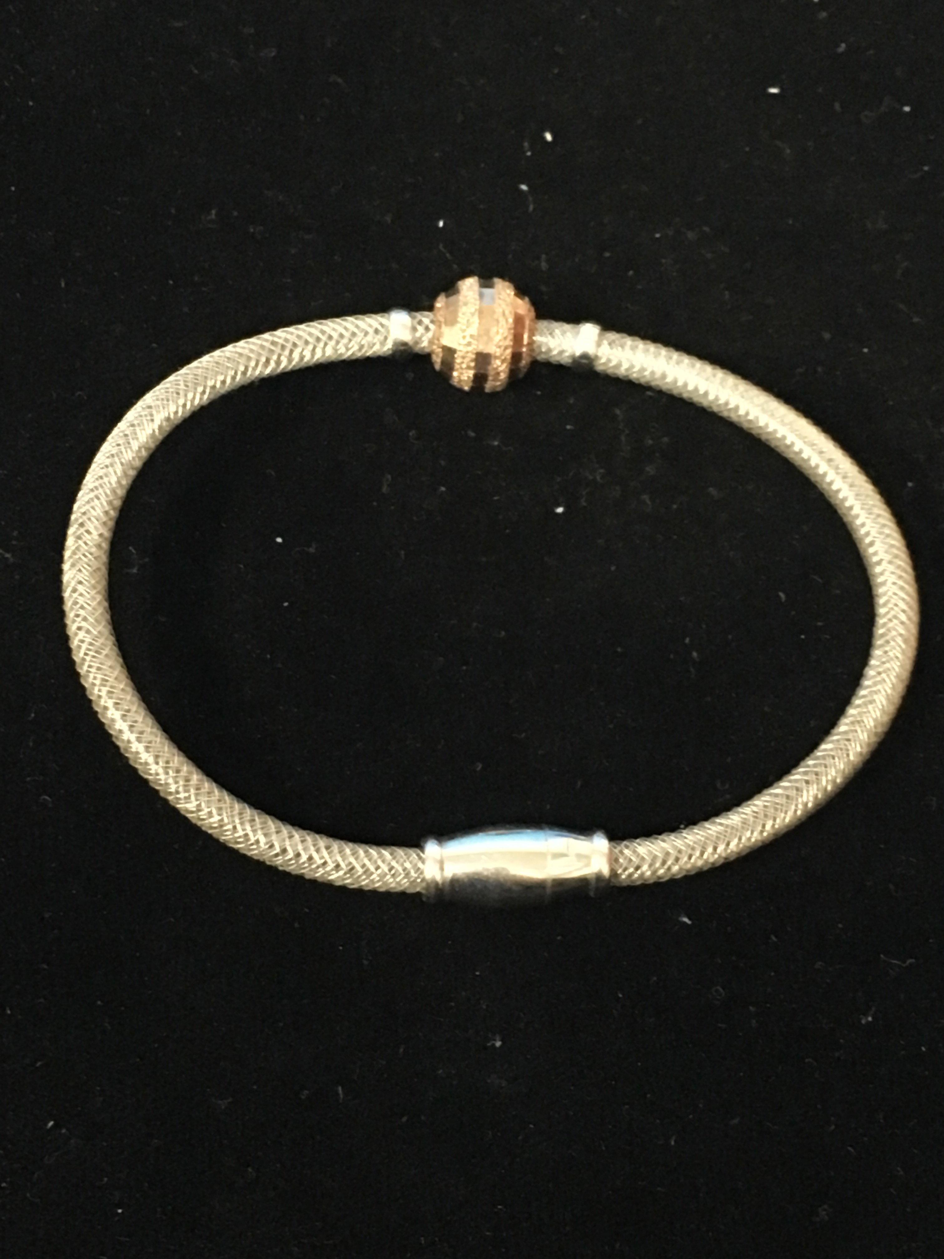 Braided Sterling Silver Magnet Clasp Bracelet