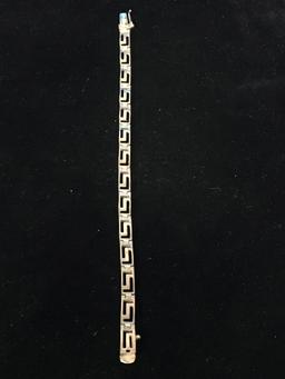 FAS Pierced Sterling Silver Design 7.25" Chain Bracelet
