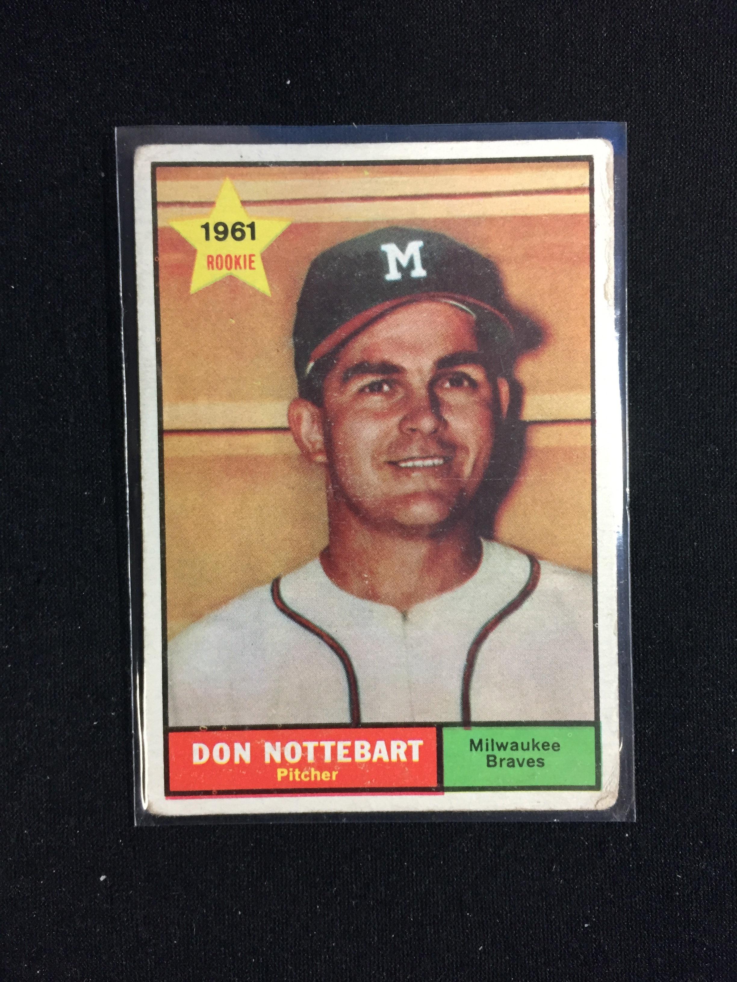 1961 Topps #29 Don Nottbart Braves Baseball Card