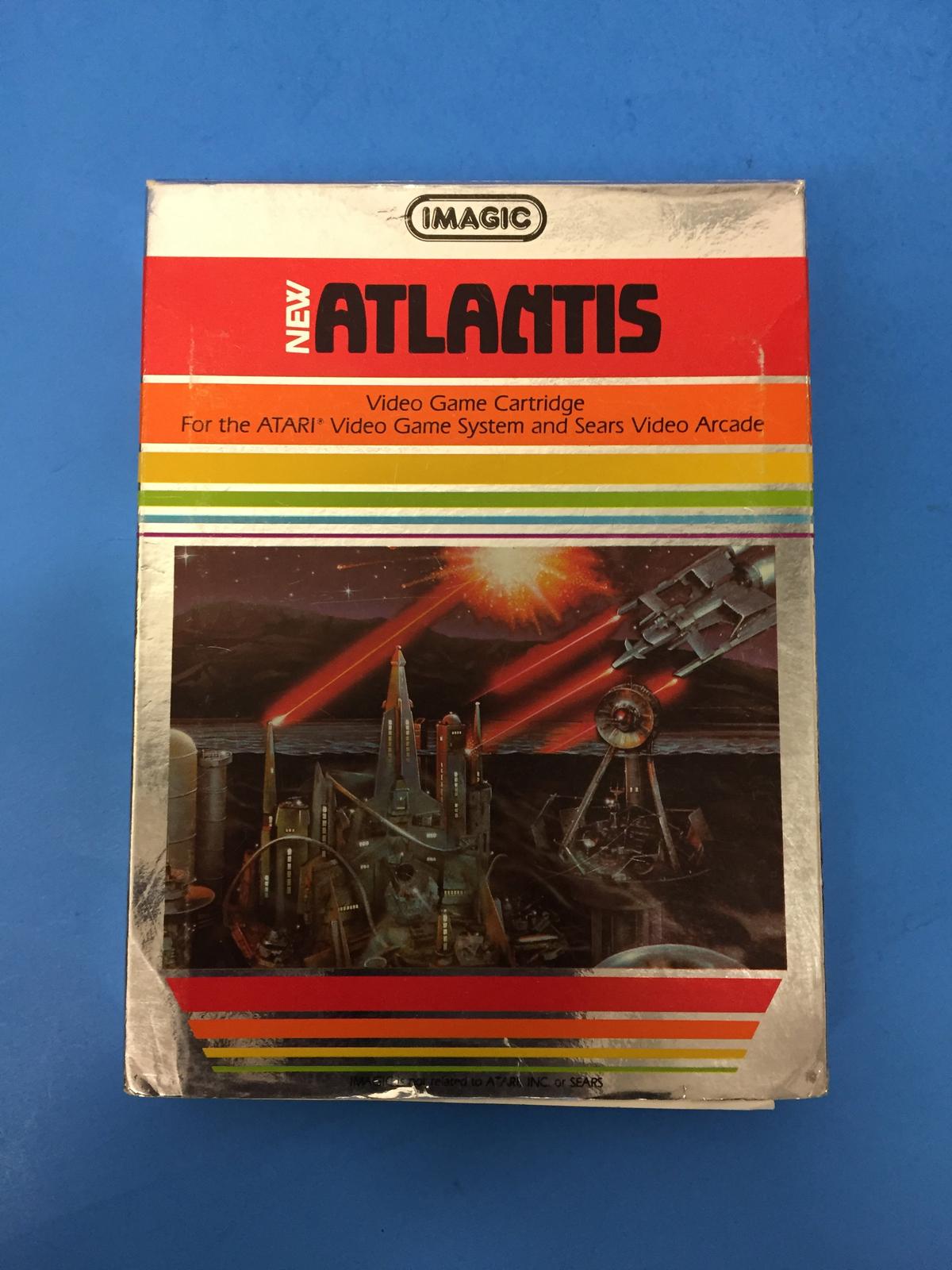 Atari New Atlantis Video Game Cartridge W/ Box