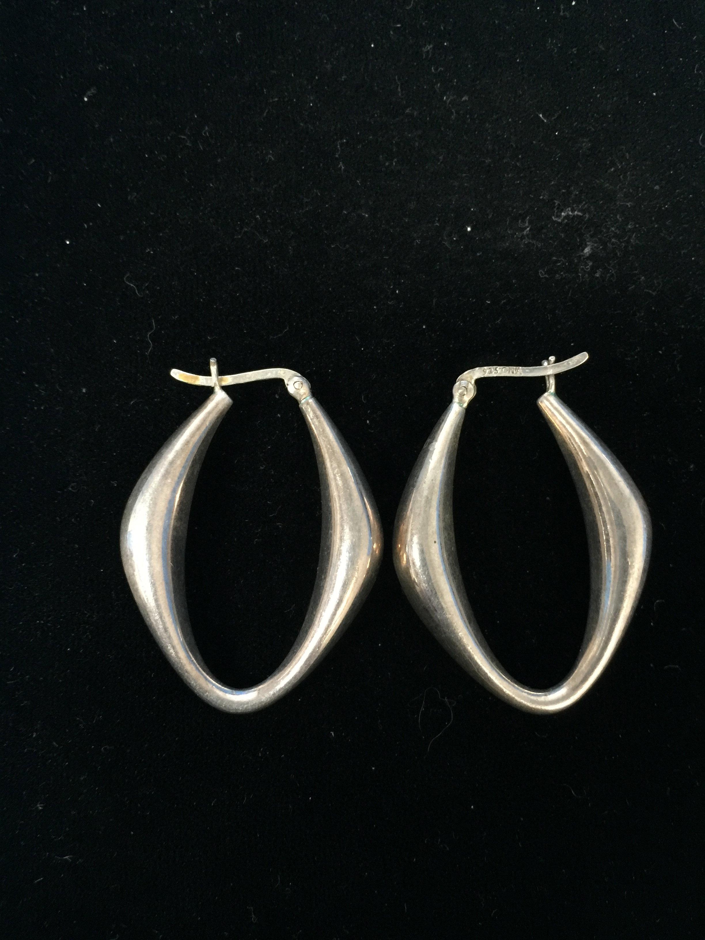 Puffy C.N.A. Sterling Silver Hoop Earrings