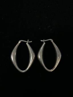 Puffy C.N.A. Sterling Silver Hoop Earrings