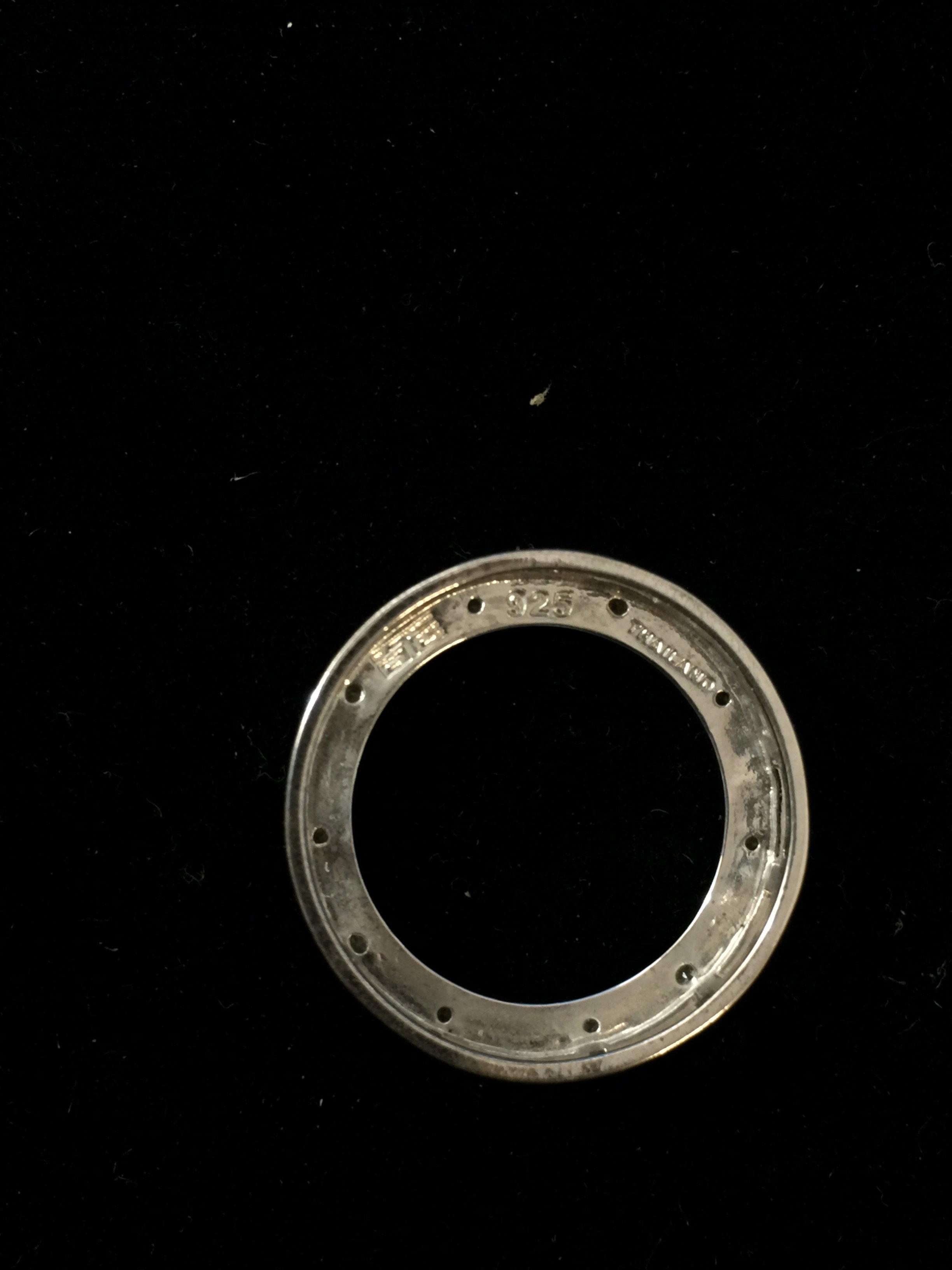 Diamond Sterling Silver Circle Pendant