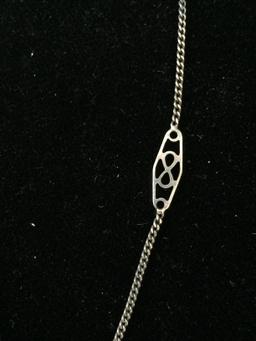 Ornate 18" Sterling Silver Chain Link Necklace