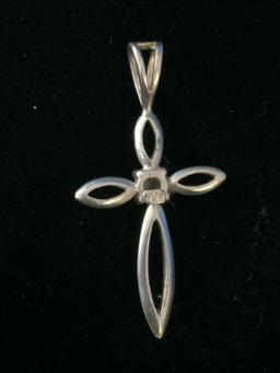 Sterling Silver & Cubic Zirconia Cross Pendant