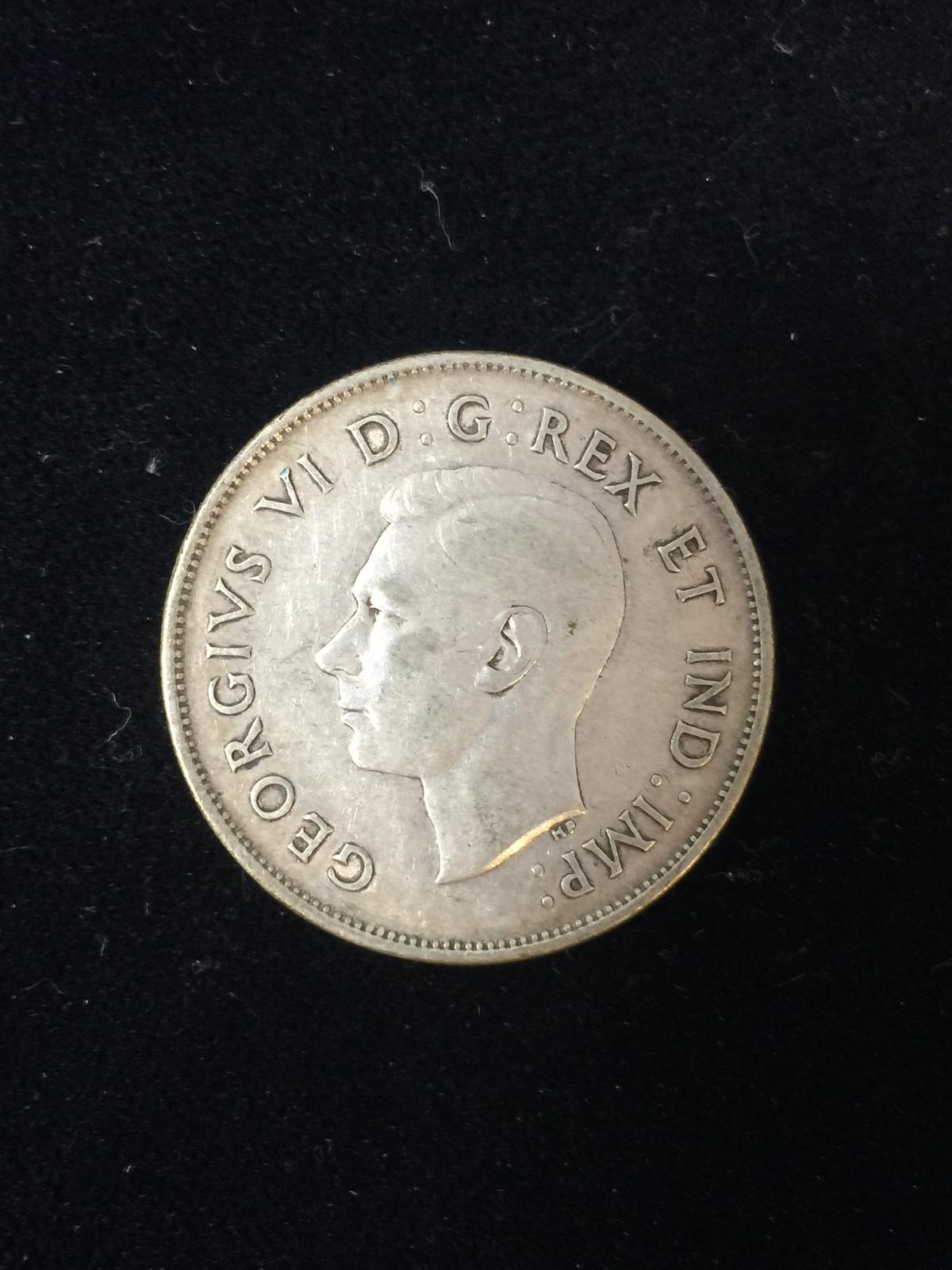 1941 Canadian Half Dollar - 80% Silver Coin