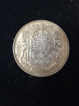 1953 Canadian Half Dollar - 80% Silver Coin