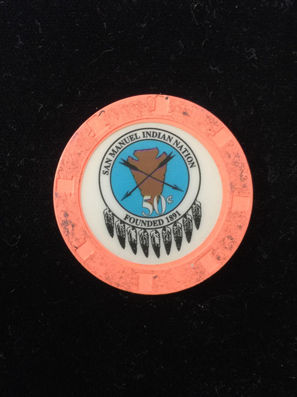 San Manuel Indian Bingo & Casino 50 cents Poker Chip