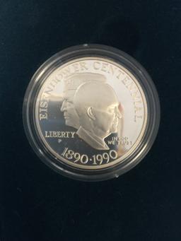 United States Eisenhower Centenial Silver Dollar Proof - 90% Silver Coin