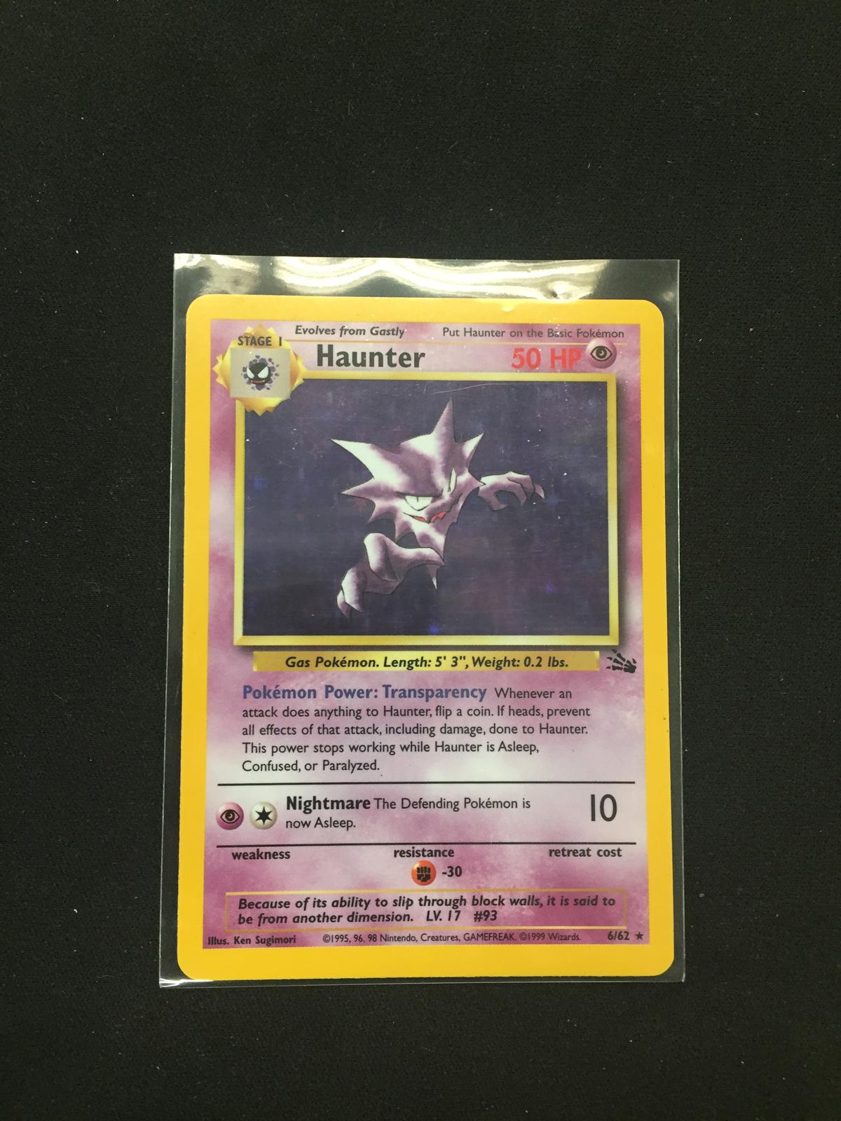Pokemon Haunter Fossil Holofoil Card 6/62