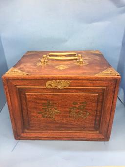 Antique Chinese Majong Game Box and Ivory Tiles - AMAZING ITEM