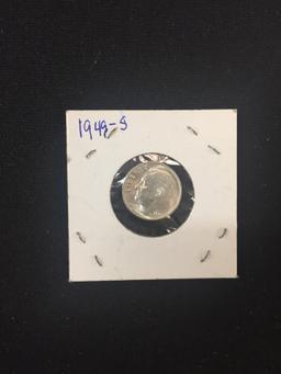 1949-S United States Roosevelt Silver Dime - 90% Silver Coin - BU Uncirculated Condition