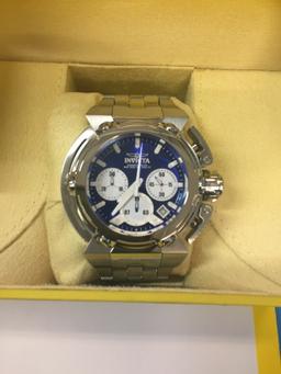 Invicta 22424 Coalition Forces Blue Face Stainless Steel Watch with Original Box and Papers