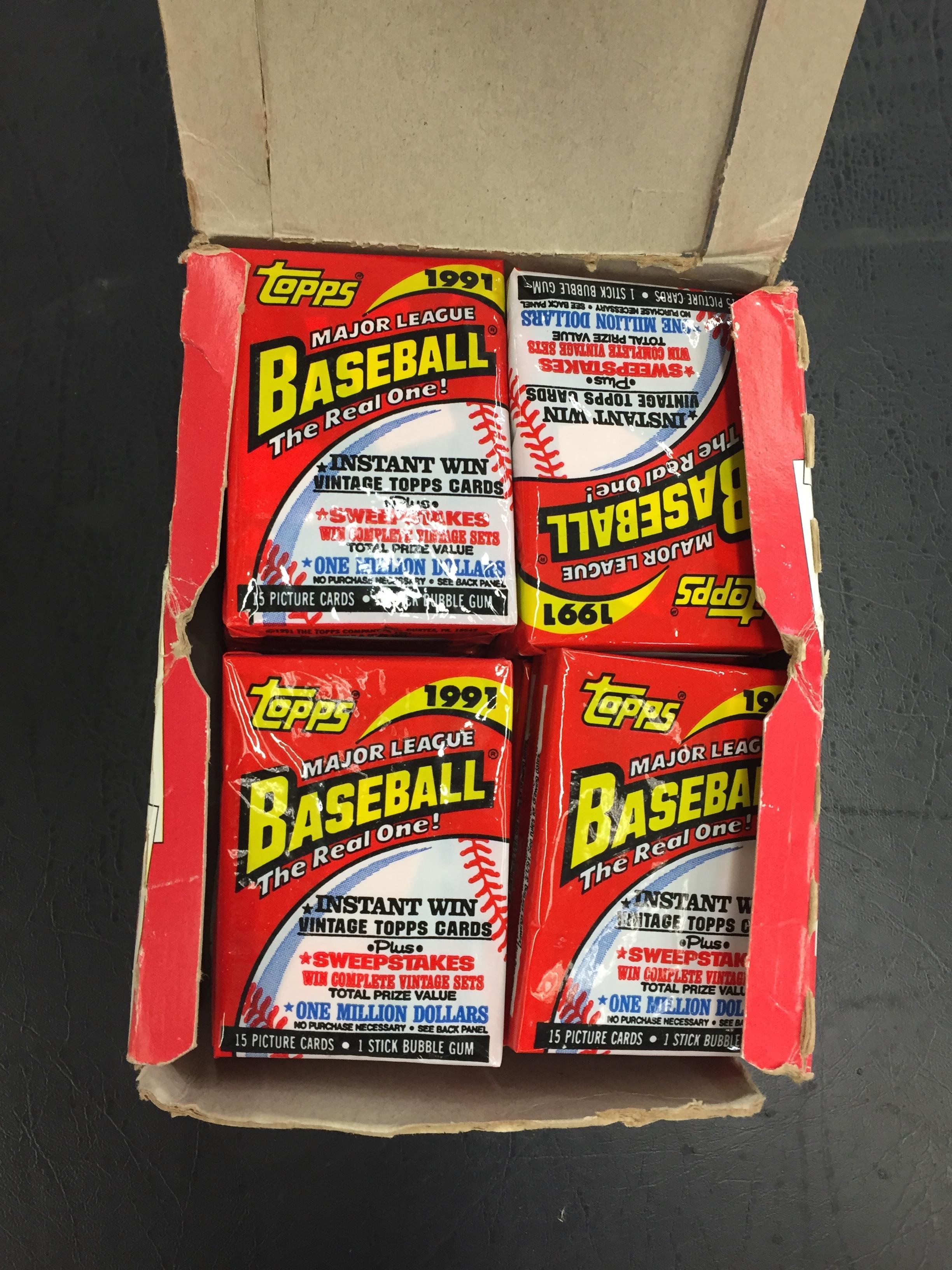 1991 Topps Baseball 36 Pack Wax Box (Missing 1 Pack)