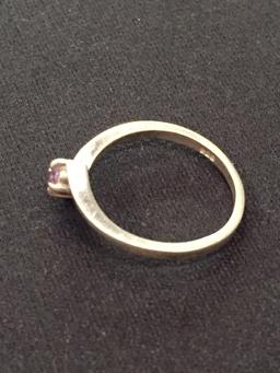Sterling Silver & Amethyst Ring - Size 5.5