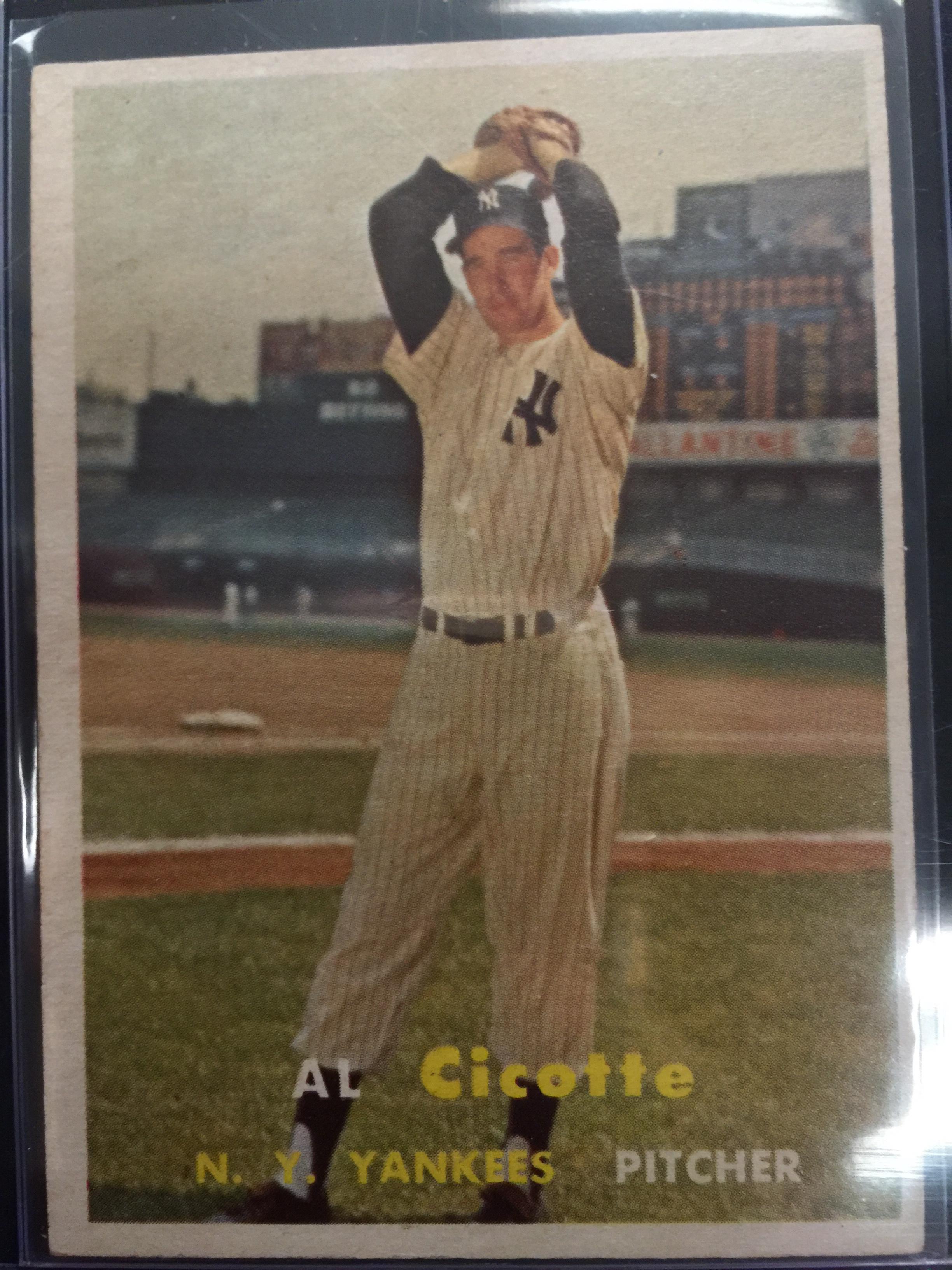 1957 Topps #398 Al Cicotte Yankees Vintage Baseball Card