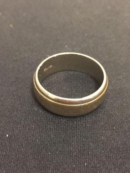 Two-Tone 14 Karat Gold 7 mm Wide Ring Band - Size 10.5 - 9 Grams