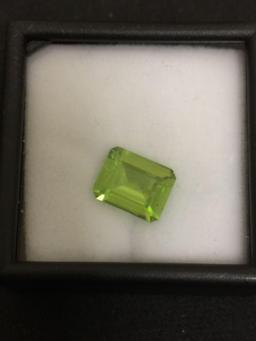 Emerald Cut Faceted 10x8 mm 2.75 CT Peridot