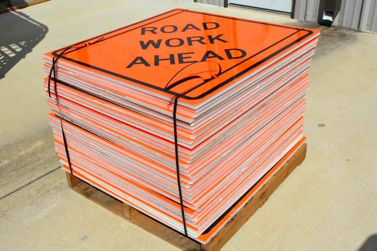 35 "Roadwork Ahead" Signs