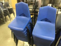 39- Blue Plastic School chairs