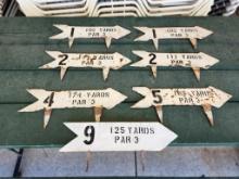 (7) Vintage Golf Course Yardage Markers (located off-site, please read description)