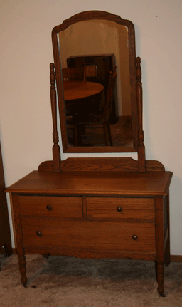 Oak Low Boy Dresser w/Mirror