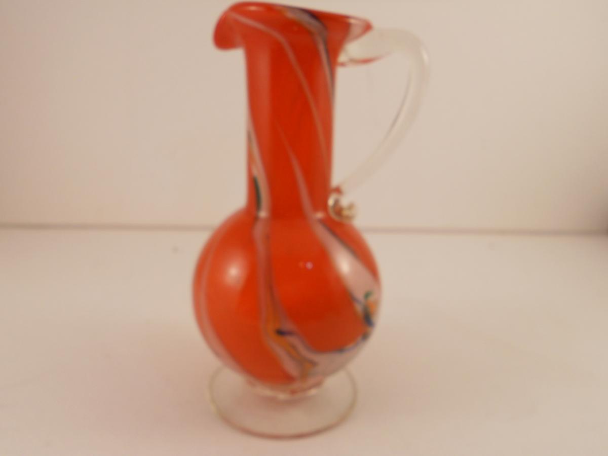 Vintage Italian Art Glass Crystal Pitcher