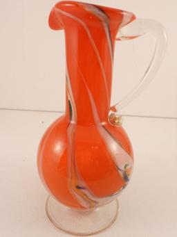 Vintage Italian Art Glass Crystal Pitcher