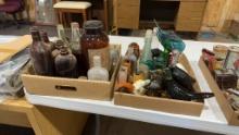 2 Boxes Of Antique & Collectible Bottles