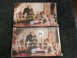 2007 and 2009 $1 Presidential Proof coin set