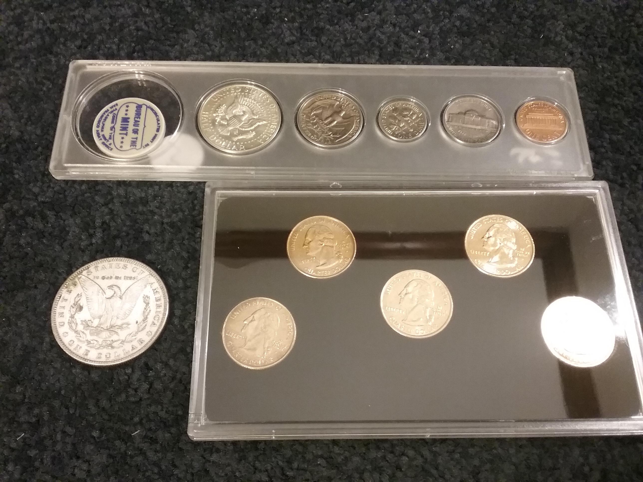1968 Uncirculated Mint Set, 2007 Gold edition State quarter set and…..
