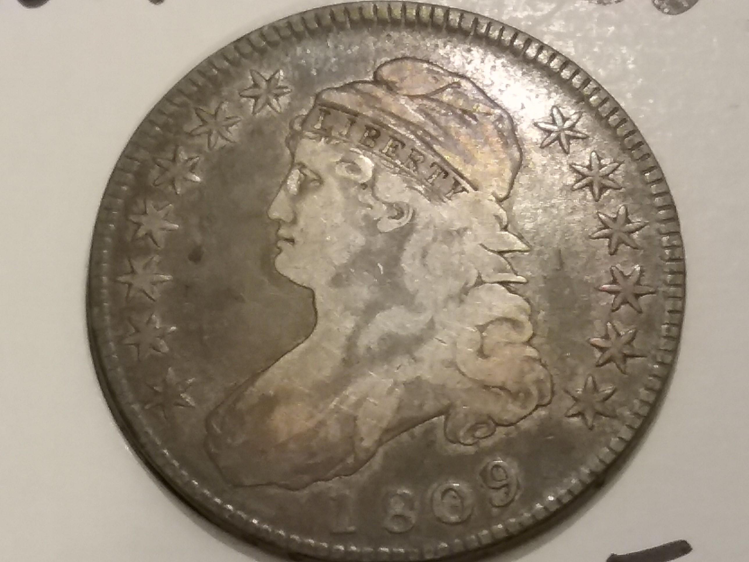1809 III Edge Capped Bust Half Dollar in Fine Condition