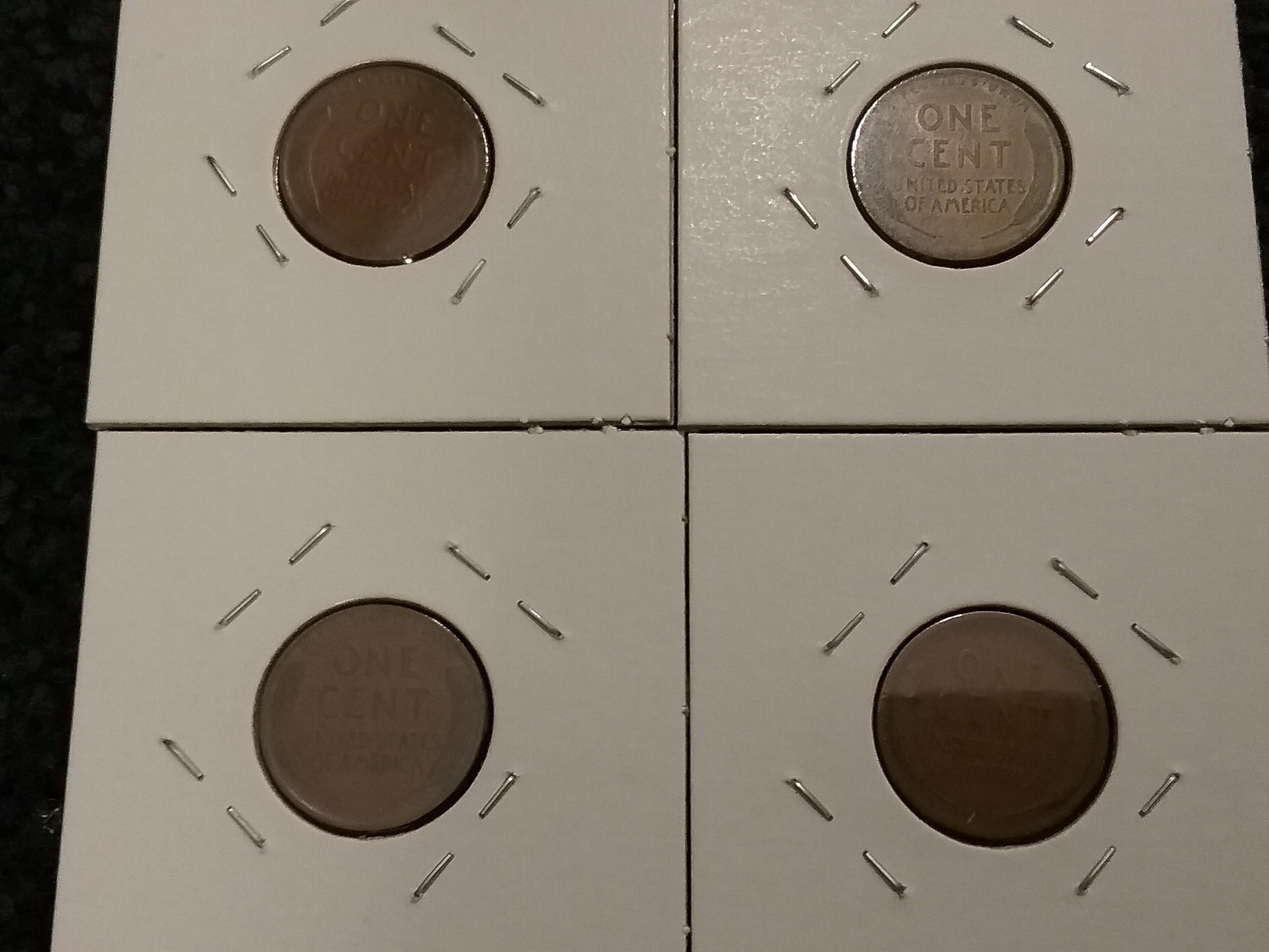Four early date wheat cents in nice shape