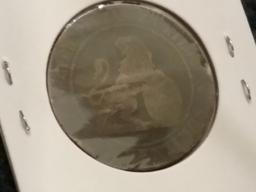 1870 Spain Shipwreck coin 10 centavos