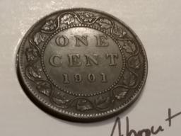 Canada 1901 Cent About Uncirculated