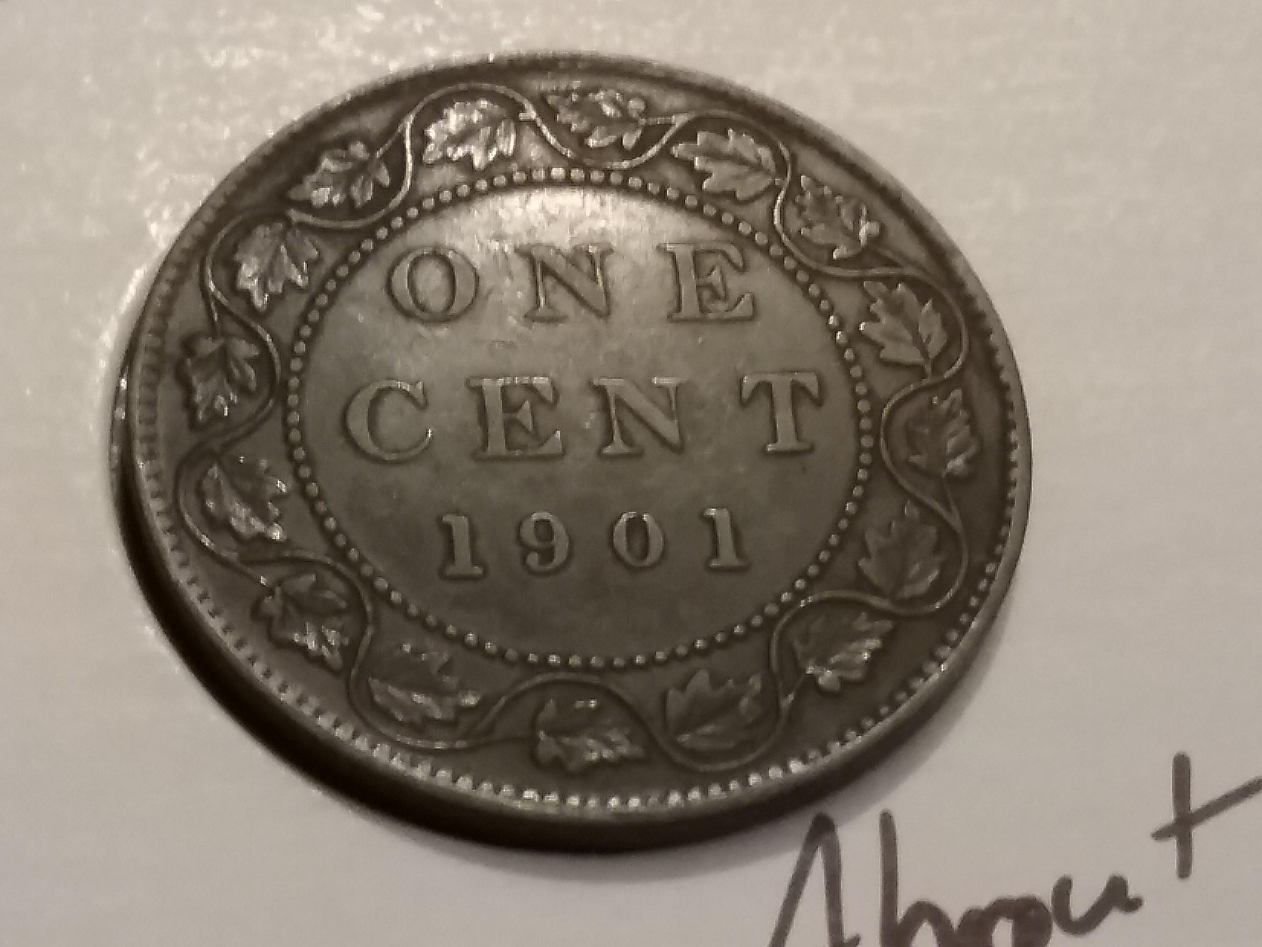 Canada 1901 Cent About Uncirculated