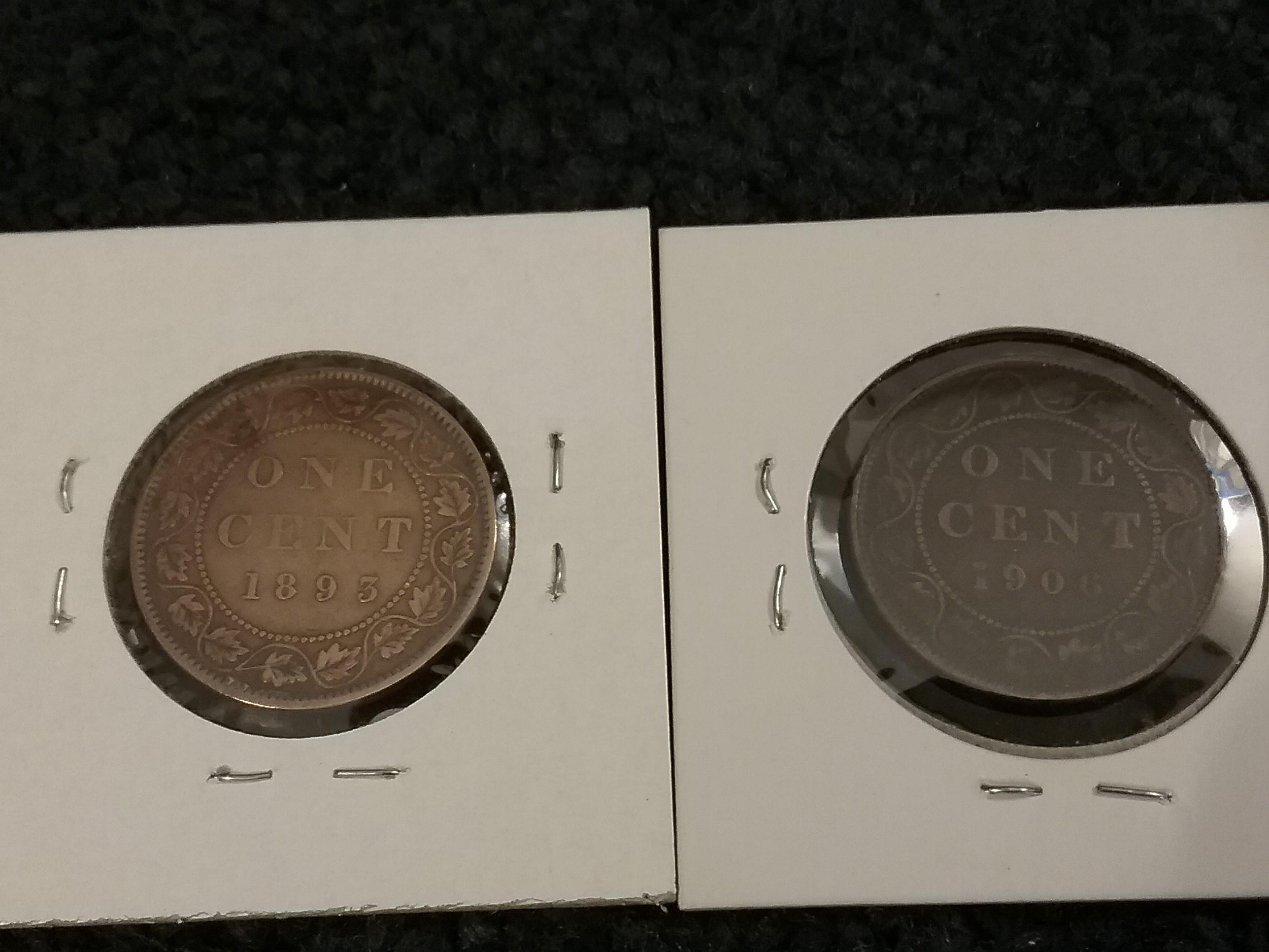 1893 and 1906 Canada Cent