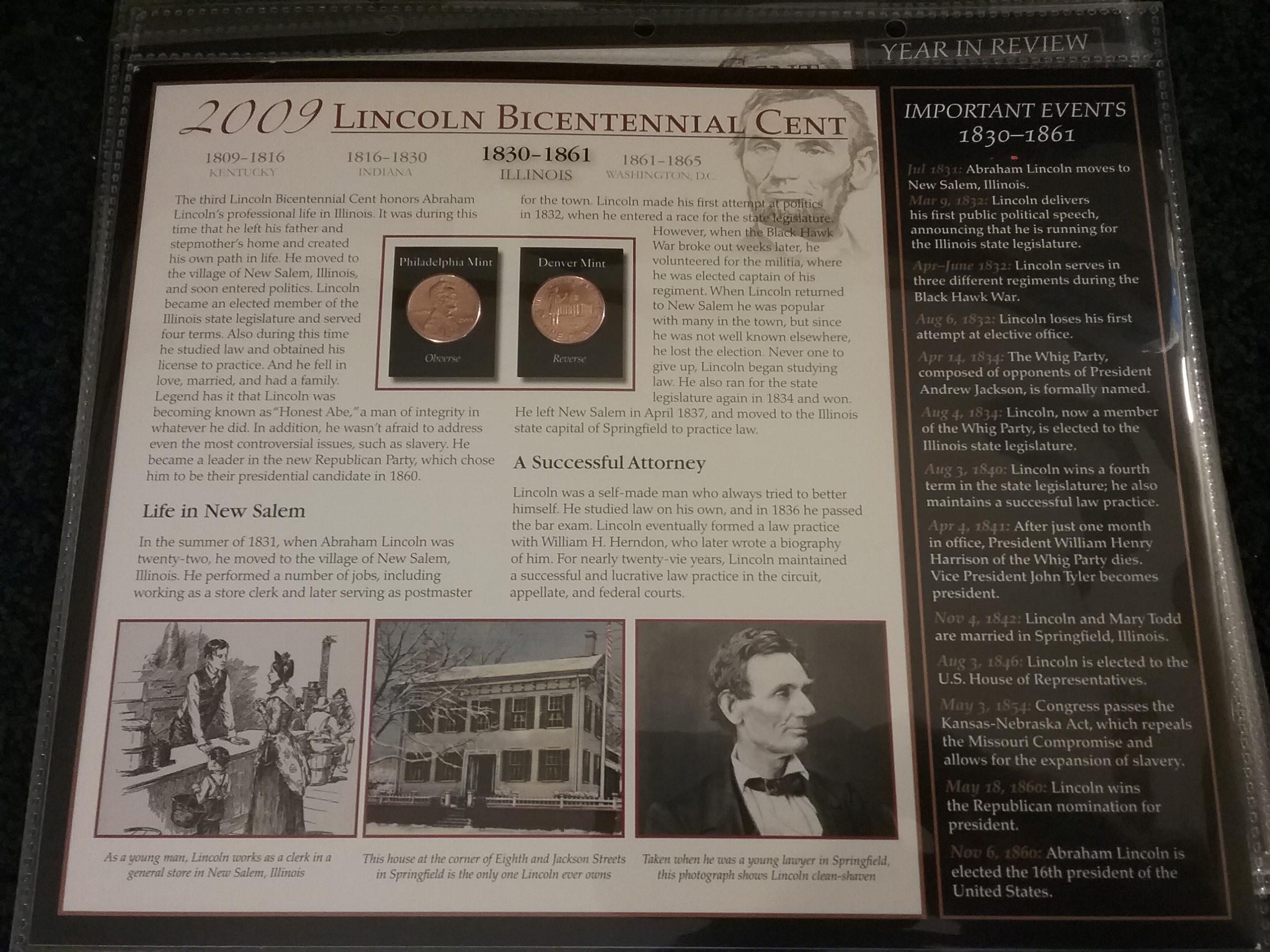 Six sets of Lincoln Bicentennial Cent Collection
