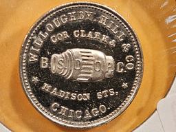 RARE! 1890's Chicago Willoughby, Hill & CO Token